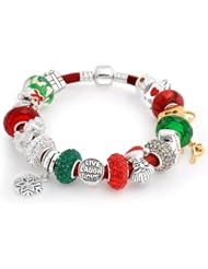 Bling Jewelry 925 Silver Christmas Live Love Laugh Charm Bracelet