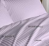 ELEGANCE Egyptian Cotton 600 Thread Count 4 - Pc Sateen Stripe Comforter Set Lavender CalKing.