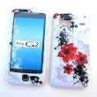 HTC G2 / Vision (T-Mobile) Snap-on Protector Hard Case Image Cover "Artistic Red Flowers" Design