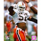 Ray Lewis Autographed Miami Hurricanes (White Jersey) 8x10 Photo