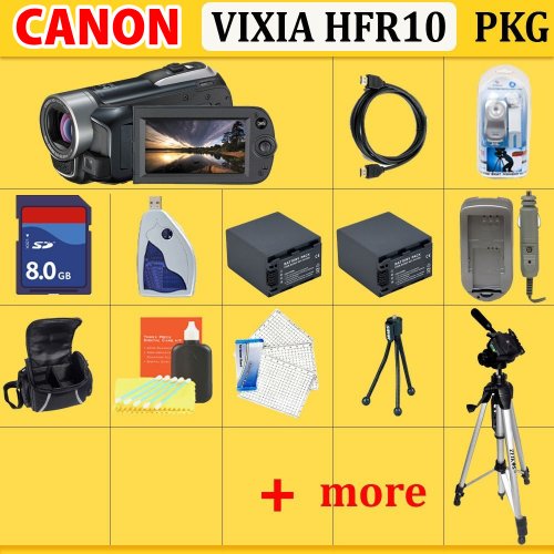 Canon Vixia Hf R10 Dual Flash Memory Camcorder W/20x Optical Zoom + SSE Huge 8GB, Battery, Carrying Case and Tripod Accessory Package Canon Vixia Hf R10 Dual Flash Memory Camcorder W/20x Optical Zoom + SSE Huge 8GB, Battery, Carrying Case and Tripod Accessory Package
