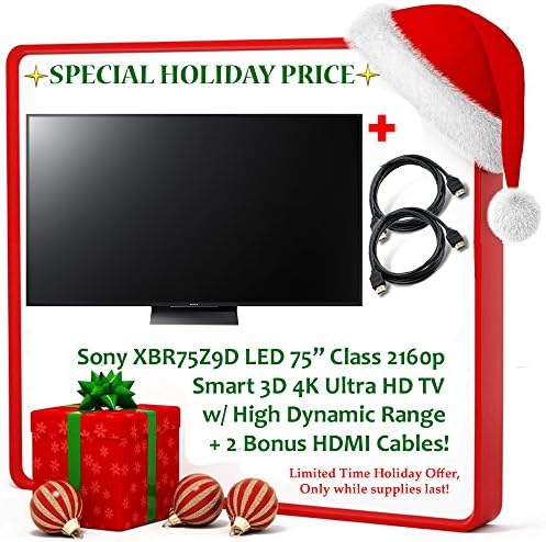 Black Friday Deal Brand New! Sony XBR75Z9D LED 75" Class 2160p Smart 3D 4K Ultra HD TV w/ High Dynamic Range - Black + 2 Bonus HDMI Cables!