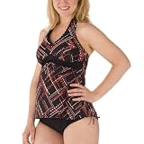 Liz Lange for Target Dot/Plaid Tankini - Red/ Black