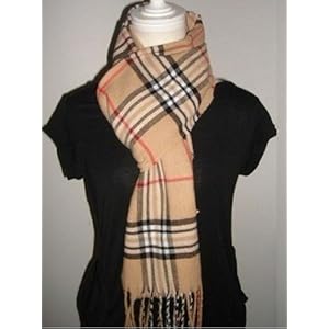 New Womenmen Soft Cashmere Feel Classic Plaid Tassel Ends Long Scarf