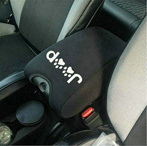 E-cowlboy Neoprene Center Console Armrest Pad Cover with Jeep Dog Paws Print Logo for Jeep Wrangler Jk Sahara Sport Rubicon Unlimited X X-s Mountain Islander Wilys Wheeler Polar Freedom 2011-2016