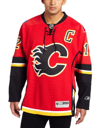 NHL Men's Calgary Flames #12 Jarome Iginla Reebok Edge Premier Player Jersey (Red, XX-Large)
