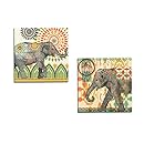 Portfolio Canvas Decor "Caravan Elephant 1" by Jennifer Brinley Wrapped/Stretched Canvas Wall Art, 16 x 16"