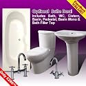 1700 Optimal Double Ended Bath, Toilet, Basin, and Taps Bathroom Suite Deal