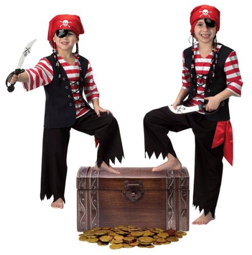 Jr. Pirate Costume With Headscarf/dreadlocks