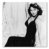 Ava Gardner B&W Box Canvas Print Gallery Wrapped - 12x12 Inches (Halter Dress)
