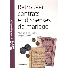 Retrouver des contrats et dispenses de mariage