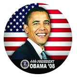 BARACK HUSSEIN OBAMA BUTTON-44TH PRESIDENTOF USA-FREE GIFT BOX