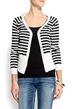 Mango Womens Stripes V-neck Cardigan