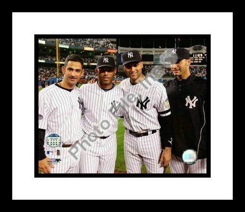 Derek Jeter Jorge Posada Andy Pettitte Mariano Rivera New York Yankees MLB Framed 8x10 Photograph Yankee Stadium Farewell Night