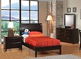 4pc Full Size Platform Bedroom Set in Cappuccino Finish