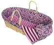 Tadpoles Damask Moses Basket in Pink