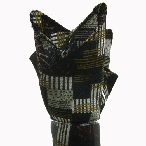 Green - Burgandy - Gold - Silk Pocket Square