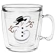 Whimsical Snowman 12 oz Insulated Coffee Mug, Clear