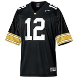 Nike Iowa Hawkeyes #12 Black Replica Football Jersey