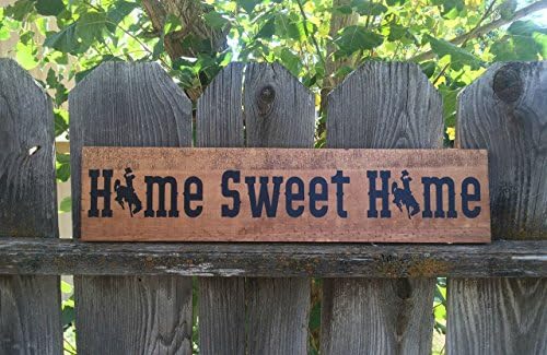 5.5 X 23.5 Licensed University of Wyoming Home Sweet Home wood sign, Wyoming, Bucking Horse, steam boat, Pokes, Cowboys, Cowgirls, Wyoming home décor. *FREE SHIPPING!*