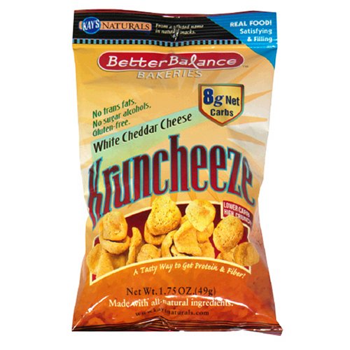 Kay's Naturals Non-Gluten Kruncheeze, White Cheddar Cheese, 1.5-Ounce Bags (Pack of 24)
