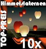 10 x HIMMELSLATERNE SKYBALLON SKYLATERNE Laterne (Inhalt 5x weiß + 5x rot)