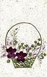 Flower Basket - Handmade with Real Pressed Flowers, Leaves, Grass Etc. Easter, Flower Girl Note Cards, Mothers Day, Get Well,