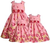 Bonnie Jean - Iris & Ivy Little Girls 4-6X PINK WHITE YELLOW SEQUINED FLORAL BORDER DOT Special Occasion Wedding Flower Girl Easter Birthday Party Dress