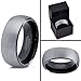Tungsten Wedding Band Ring 8mm for Men Women Comfort Fit Black Enamel Domed Round Brushed Lifetime Guarantee