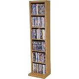 CD DVD Storage Tower with Oak Finish [KD-CMR-002-OAK-GG] by Office Furniture in a Flash