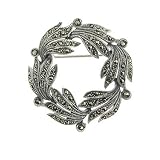 Sterling Silver and Marcasite Wreath Brooch