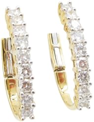 Women 14k Yellow Gold 0.66ctw diamond Hoop earring 40 27118BY Size 4.29