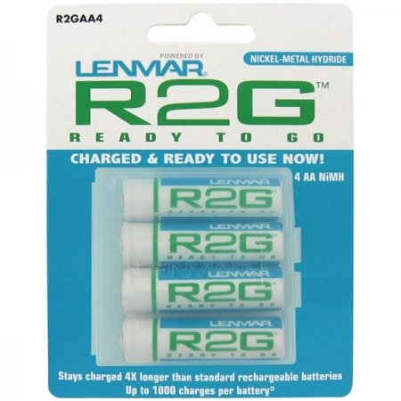 Lenmar Ready-2-Go R2GAA4   1.2V 2150mAh Rechargeable NiMH AA Battery (4 -Pack)