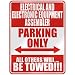  ELECTRICAL AND ELECTRONIC EQUIPMENT ASSEMBLER PARKING ONLY  PARKING SIGN OCCUPATIONS