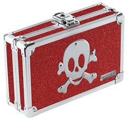 Vaultz Locking Pencil Box - Ruby Bling Skull (VZ01480)