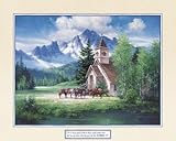IMAGE OF Western Church Beautiful MUSEUM WRAP CANVAS Print with Added BRUSHSTROKES Jack Sorenson 10x8