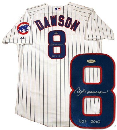Andre Dawson Autographed Chicago Cubs Authentic Jersey - Inscribed HOF 2010