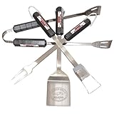 R&D Enterprises - Inc DBA Motorhead Products MH-1097 BBQ Grilling 4-Piece Utensil Set Featuring Busted Knuckle Garage Logo
