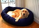 Medium 32" Bagel Donut Dog Pet Bed - Blue Sherpa
