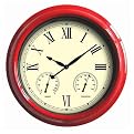 Clock/Thermometer/Hygrometer - Red (18")