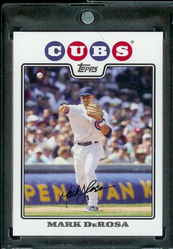 2008 Topps # 507 Mark Derosa - Chicago Cubs - MLB Baseball Trading Card in a Protective Screw Down Display Case