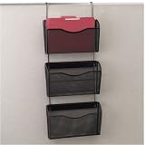Rolodex 21964 Three-pack wire mesh hanging wall files, pewter, 14w x 6-5/8d x 33-1/2h