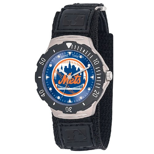 MLB Men's MDV-NYM Agent Series New York Mets Velcro Watch