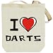 Canvas Tote Bag Beige I love Darts  Sports