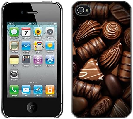 Slim Design Hard PC/Aluminum Shell Case Cover for Apple Iphone 4 / 4S Box Chocolate Candy Art Dark Sweet / JUSTGO PHONE PROTECTOR