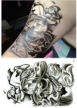 JYT Christmas / New Year Animal Series Cool Skulls Pattern Size 22*16*0.1cm Tattoo Stickers Temporary Tattoos(2PCS)