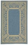 Safavieh Courtyard Collection CY2965-3103 Blue and Natural Indoor/Outdoor Round Area Rug, 6-Feet 7-Inch Round