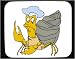 Decorated Mouse Pad with chef, shell, hermit, crab, crustacean, hat