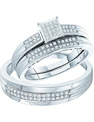 0.25CTW DIAMOND MICRO PAVE TRIO SET