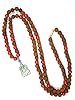 Prayer Mala Beads Coral Rudraksha Yoga Meditation Japamal with Ganesha Pendant
